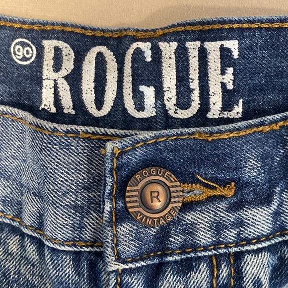 Rogue Vintage distressed street ripped blue red jeans, size 38 x 33 - Picture 8 of 11